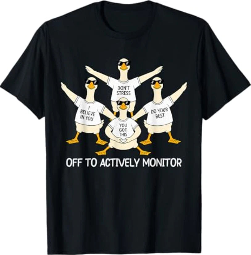 Off to Actively Monitor Goose Teacher Test Day State Testing T-Shirt