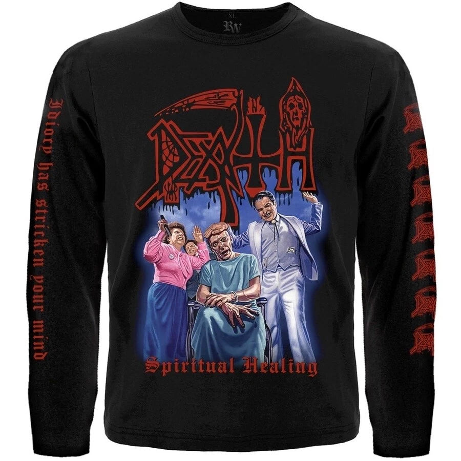 Death "Spiritual Healing"  Long Sleeve Black T-Shirt deicide morbid angel