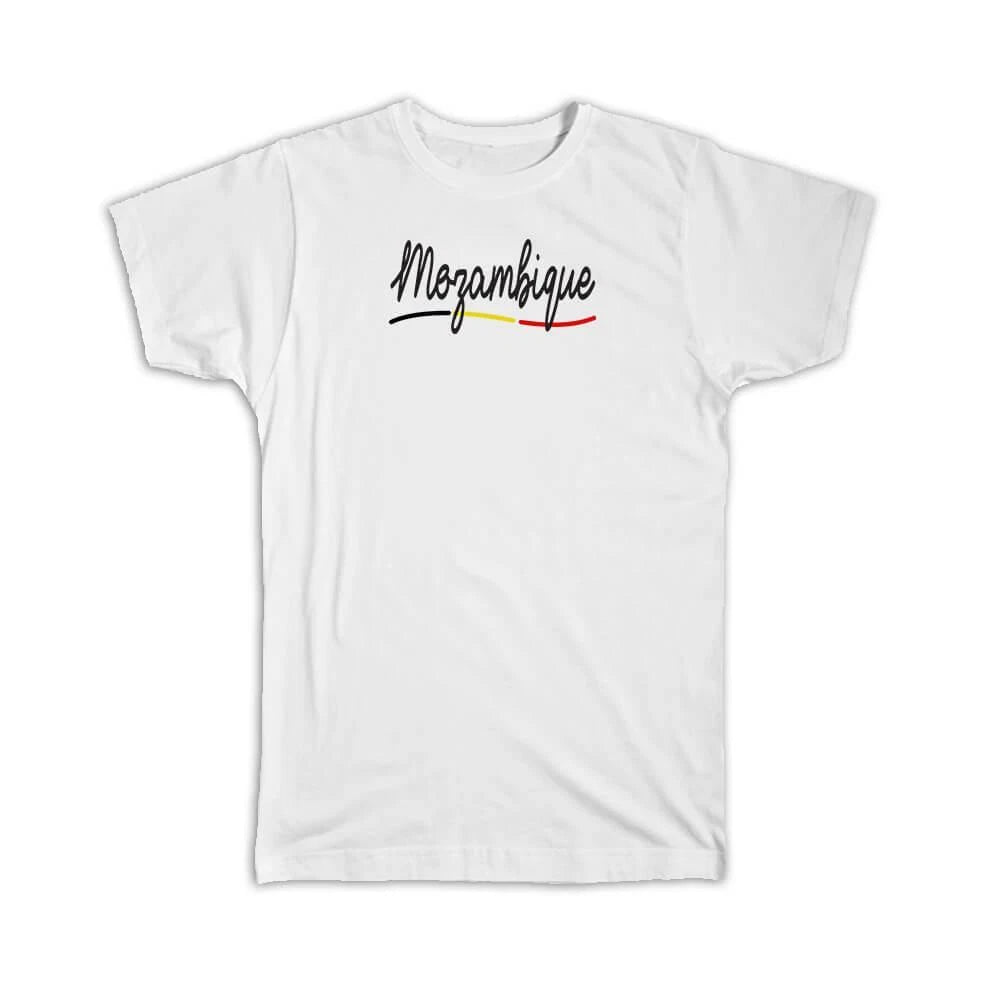 Gift T-Shirt : Mozambique Flag Colors Mozambican Travel Expat Country Minimalist