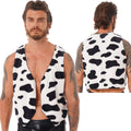 Mens Cow Print Vest Festival Christmas Vintage Hippie Costume Halloween AU