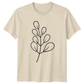 Minimalist Botanical Leaf Art T-Shirt Leaf Design Nature Plant Birthday Gift