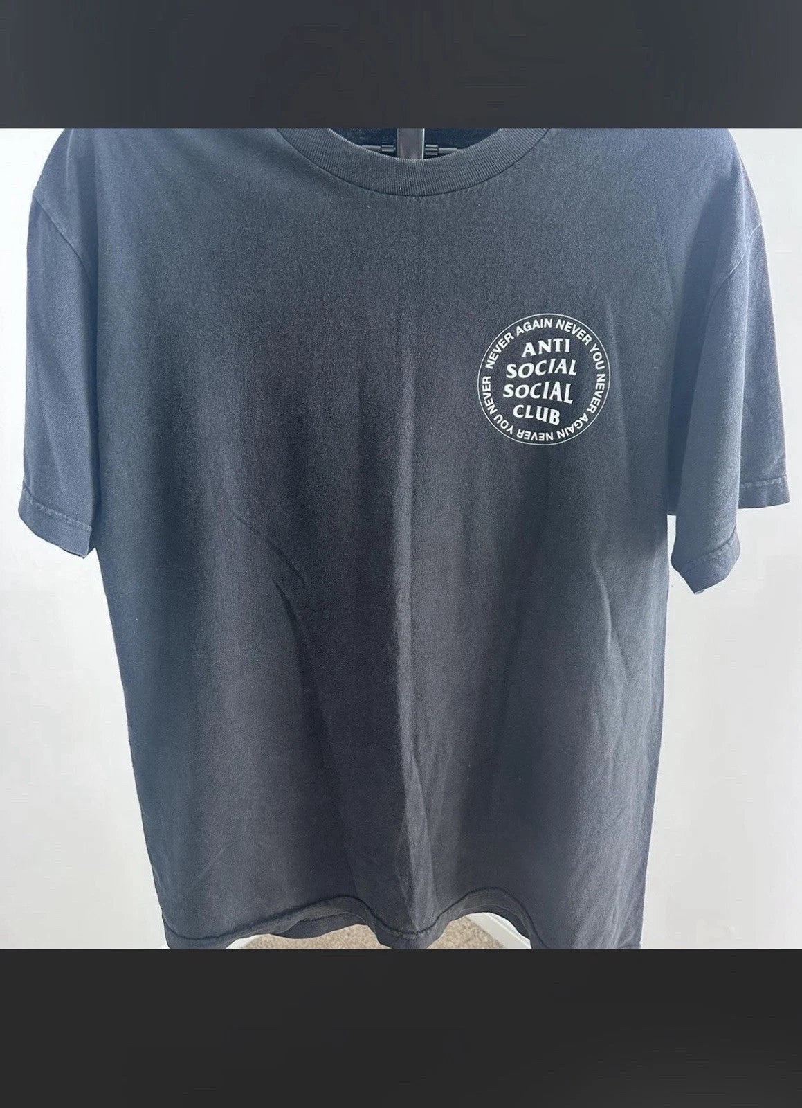 Anti Social Social Club Men's Black T-Shirt Regular Size L