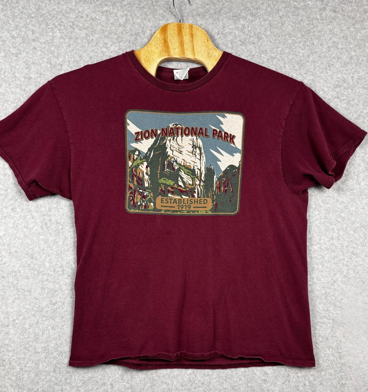 Zion National Park Shirt Mens XL Red Established 1919 Souvenir Graphic Tee Delta