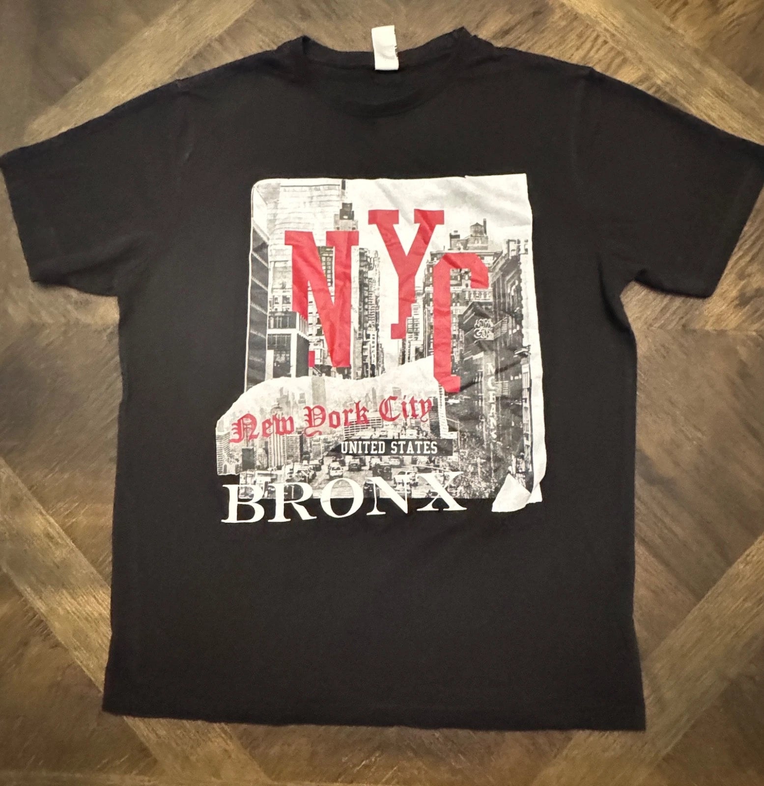NYC New York City Bronx Graphic T-Shirt London Brand Rare Medium Black Original
