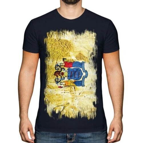 New Jersey Flag Condition Grunge Mens T-Shirt New Jersey T-Shirt