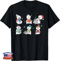Christmas Reading Snowman Book Lovers Bookworm Librarian T-Shirt