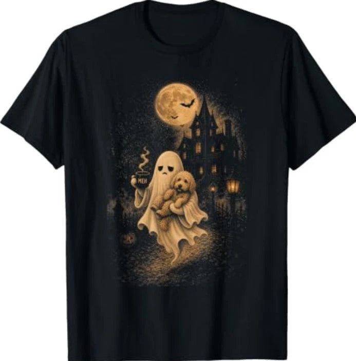Ghost Goldendoodle Coffee Halloween T-Shirt