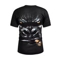 Men's Fashion Round Neck Short Sleeve Top with Trendy Print and Soft Feel