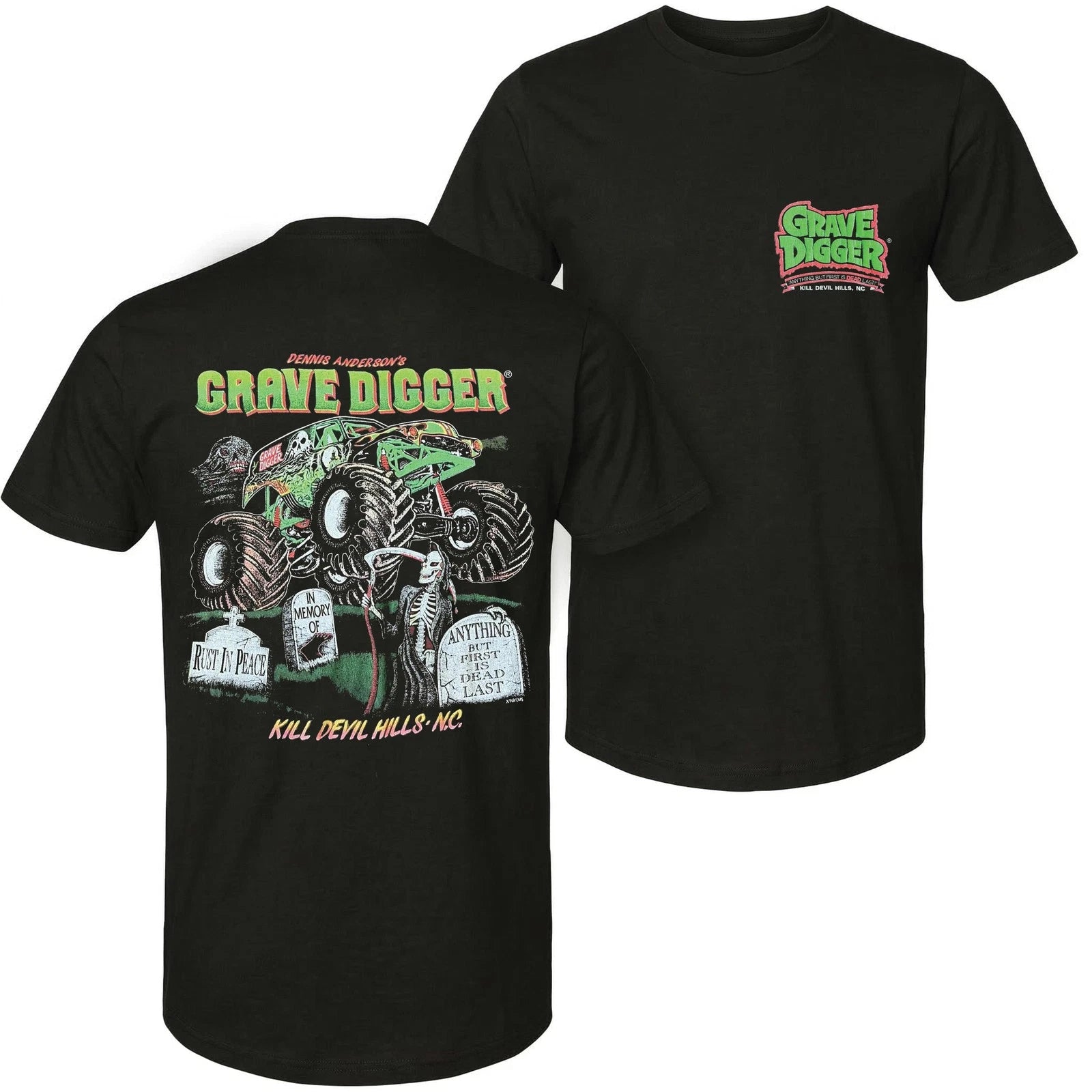 Retro Vintage Y2K Grave Digger Monster Truck Racing T-shirt Graphic Tee