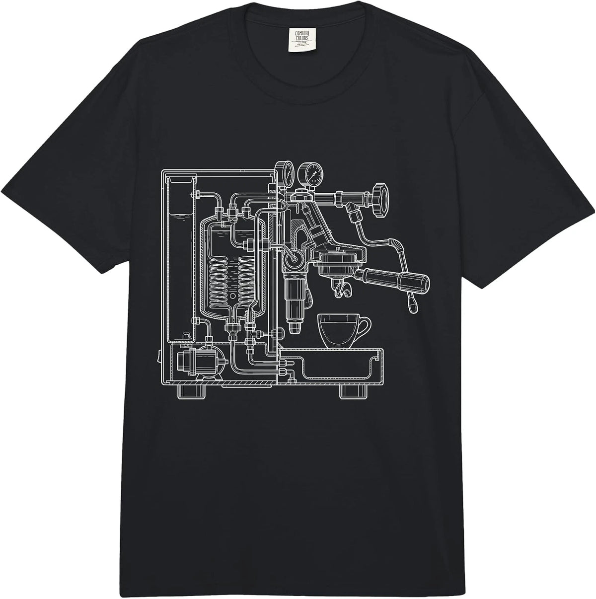 Espresso Machine Barista Coffee Lover Heavyweight T-Shirt for Adults Image 1 of 2