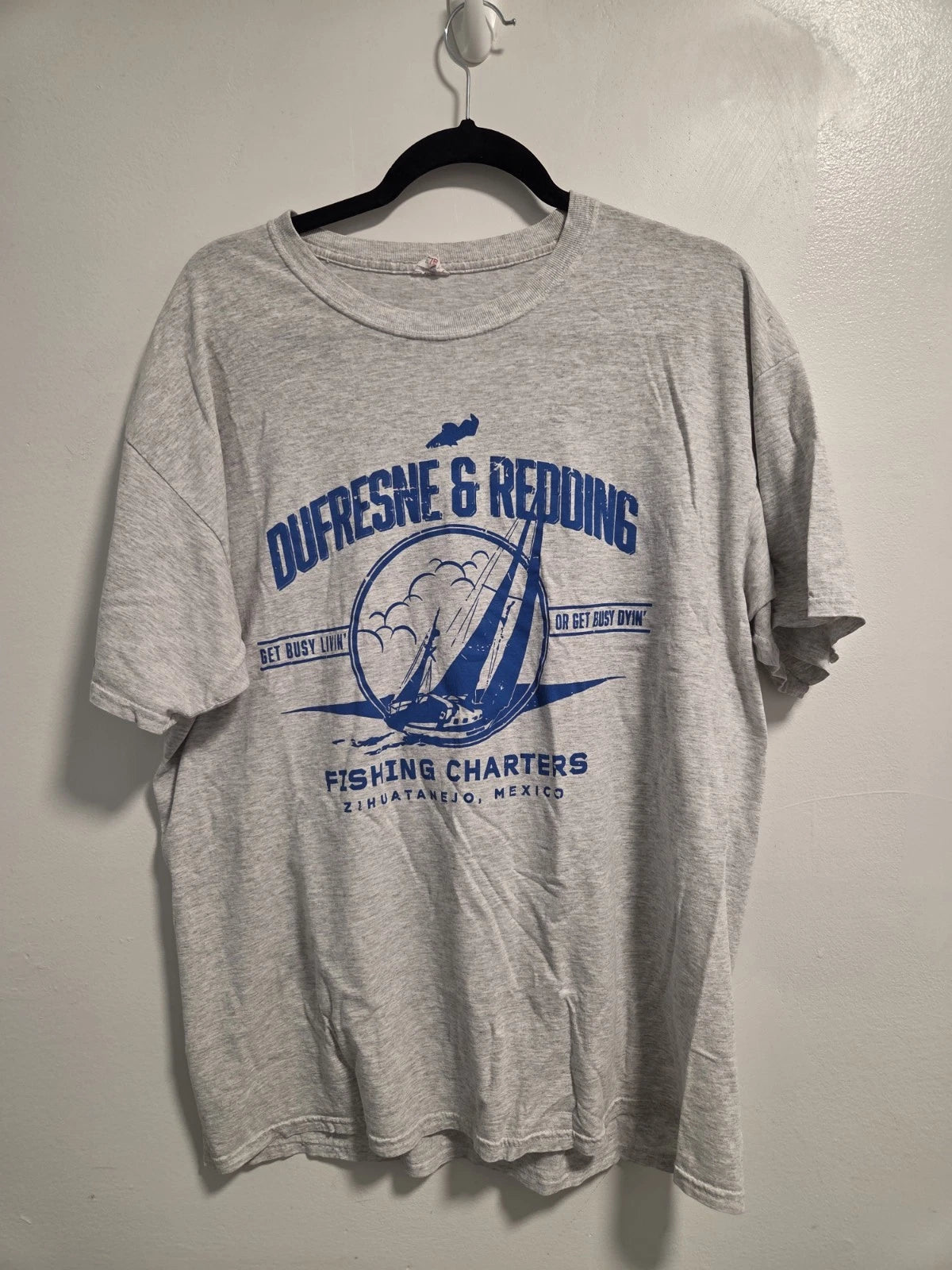 Vintage Shawshank redemption movie t shirt Fishing Charters XL