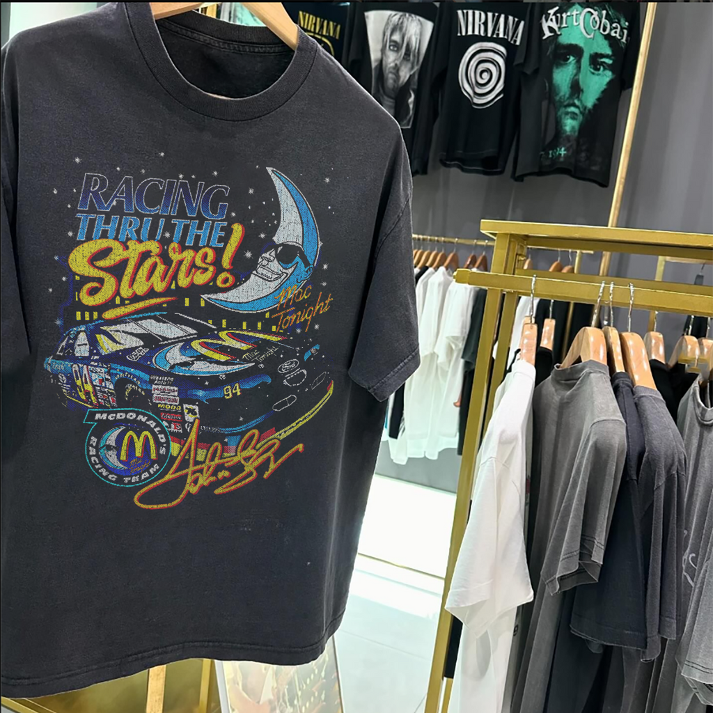 MCD0NALD'S RACING THRU THE STARS - 80'S-90'S RARE BLACK VINTAGE WASHED T-SHIRT Hoodie, Sweatshirt | PureTeeCo.com (Image 3)