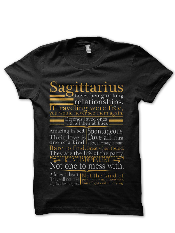 Sagittarius Black T-Shirt Hoodie, Sweatshirt | PureTeeCo.com