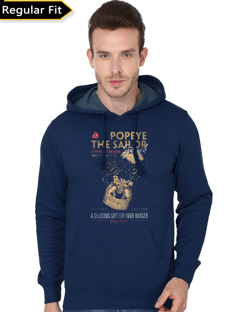 Popeye The Sailor Man Navy Blue Hoodie T-Shirts, Sweatshirt | PureTeeCo.com