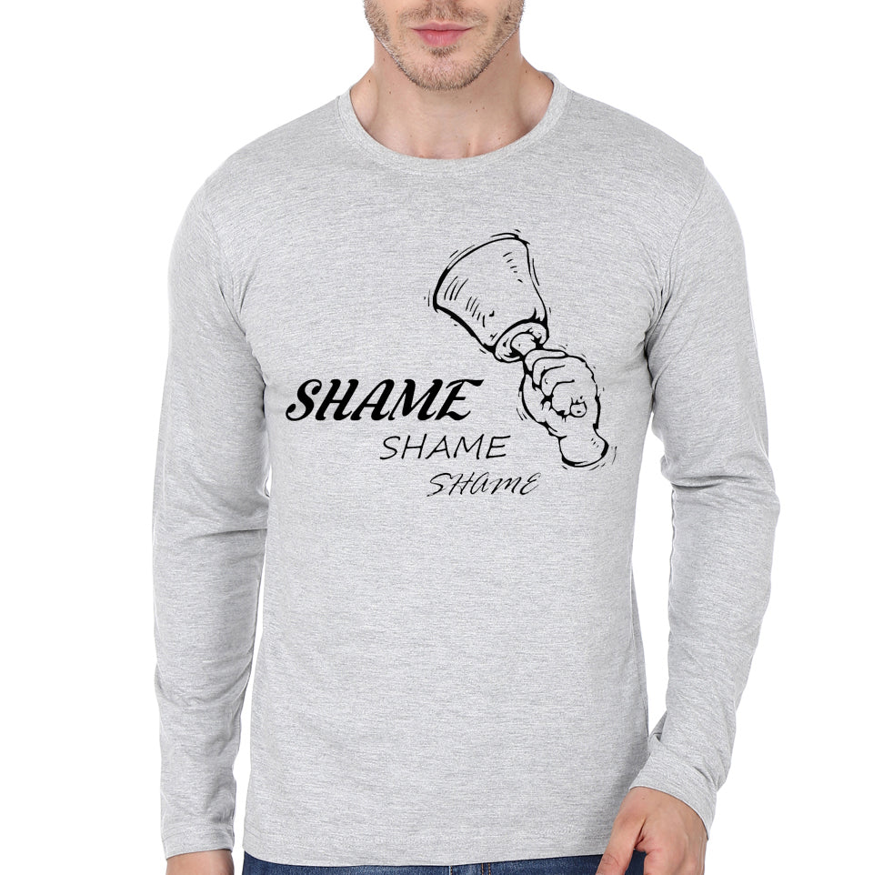 Shame Grey Full Sleeve Tee Hoodie, Sweatshirt | PureTeeCo.com