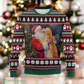 Santa Hugging Dog Ugly Christmas Sweater Holiday Pet Lover Xmas Sweater