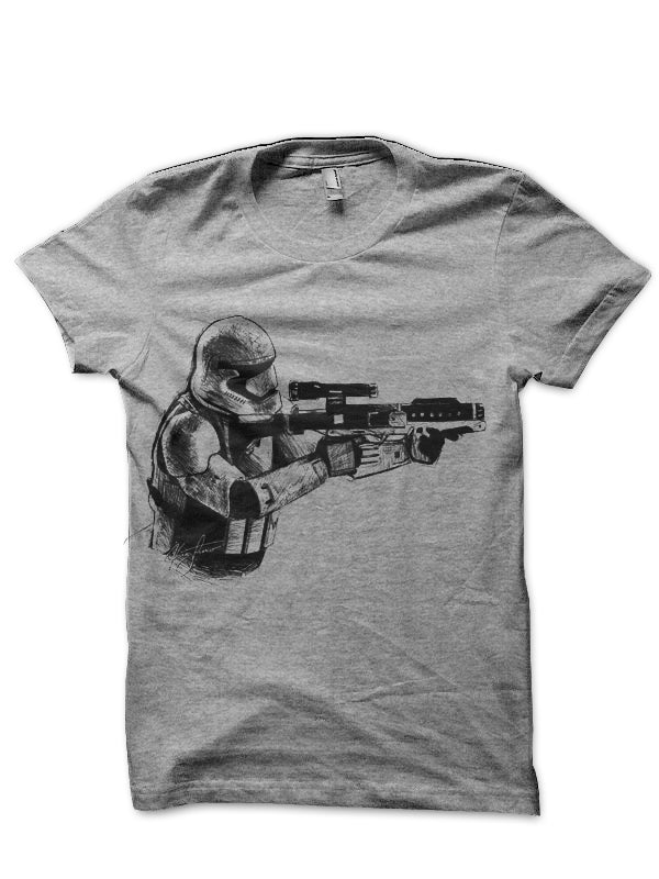 Heavy Gunner Stormtrooper Grey Melange Half Sleeve T-Shirt Hoodie, Sweatshirt | PureTeeCo.com