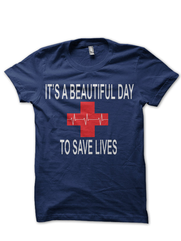 Save Lives Navy Blue Tee Hoodie, Sweatshirt | PureTeeCo.com