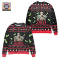 Scarface 1983 Film Pine Tree Snowflake Pattern Ugly Christmas Sweater Black