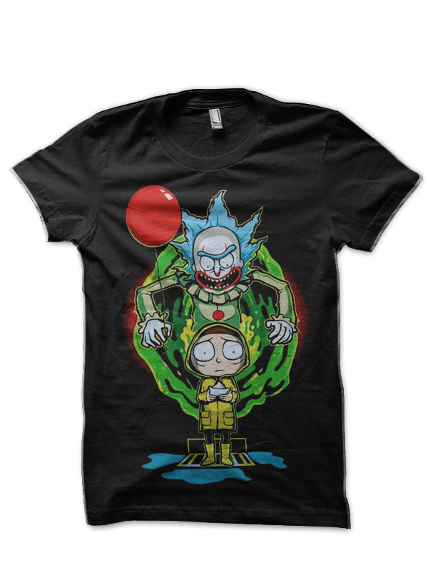 Scary It Pennywise Rick Black T-Shirt Hoodie, Sweatshirt | PureTeeCo.com