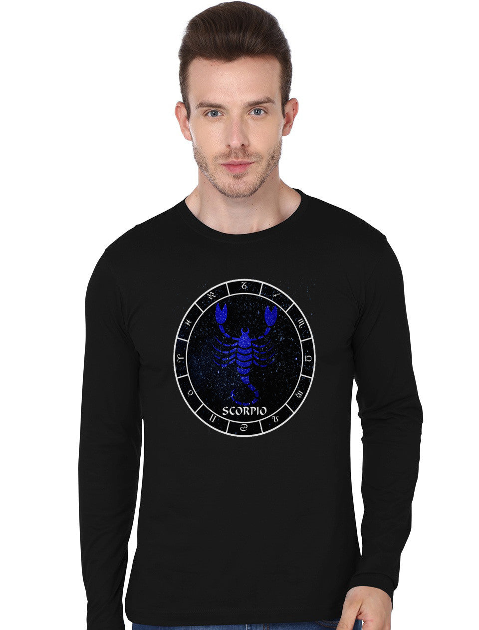 Scorpio Black Full Sleeve T-Shirt Hoodie, Sweatshirt | PureTeeCo.com