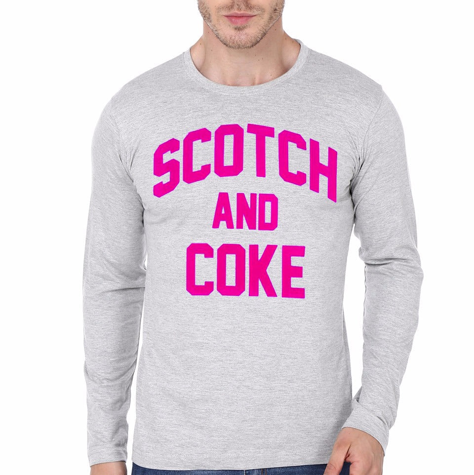 Scotch And Coke Grey Full Sleeve T-Shirt Hoodie, Sweatshirt | PureTeeCo.com