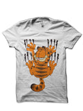 Garfield Print White T-Shirt Hoodie, Sweatshirt | PureTeeCo.com
