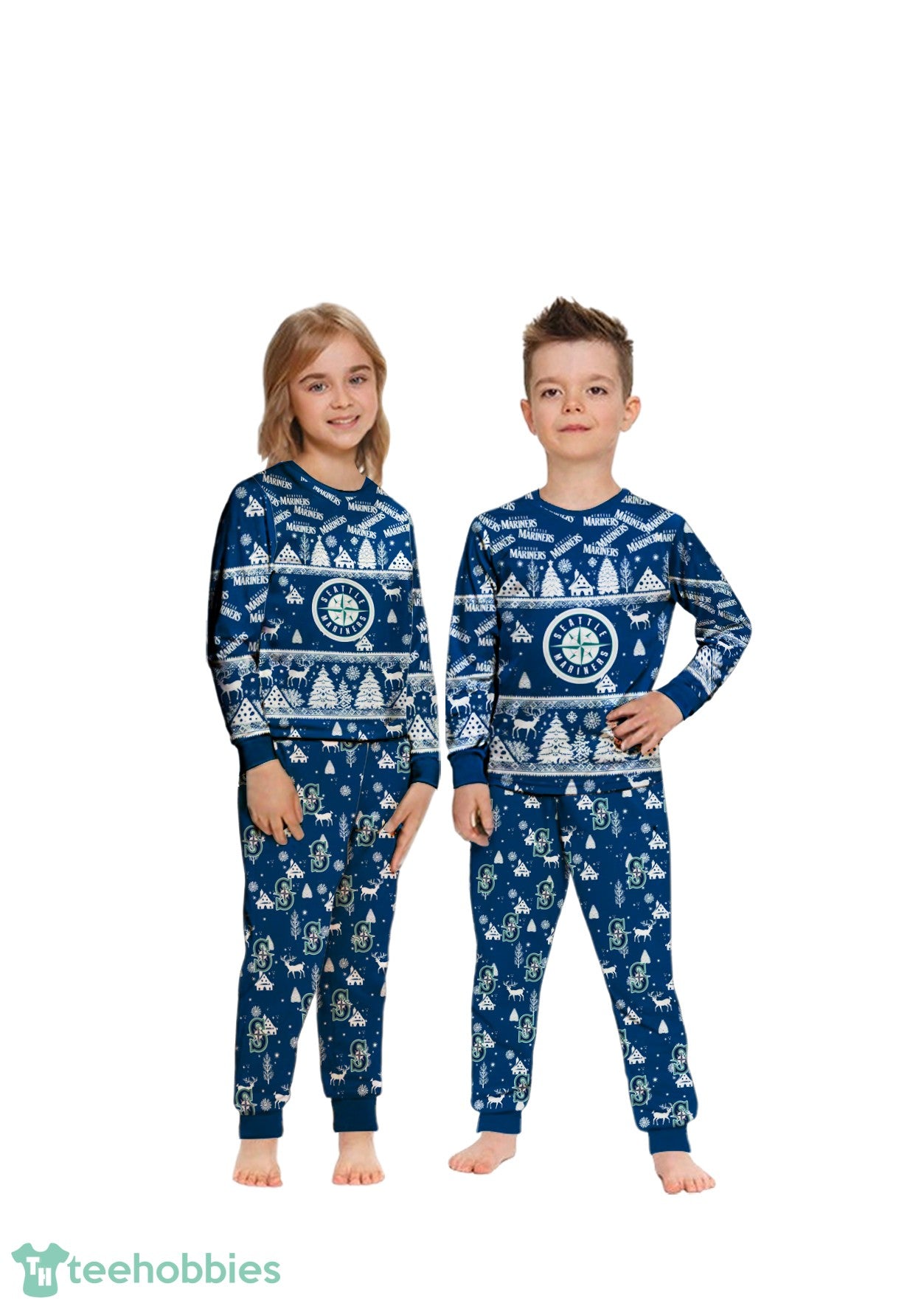 Seattle Mariners MLB Christmas Pattern Family Matching Pajamas Sets Best Gift For Christmas
