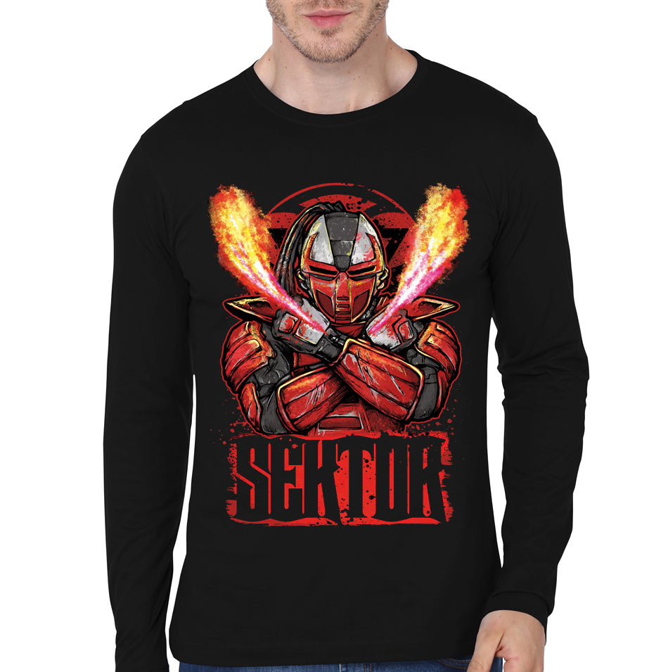 Sektor Black Full Sleeve Tee Hoodie, Sweatshirt | PureTeeCo.com