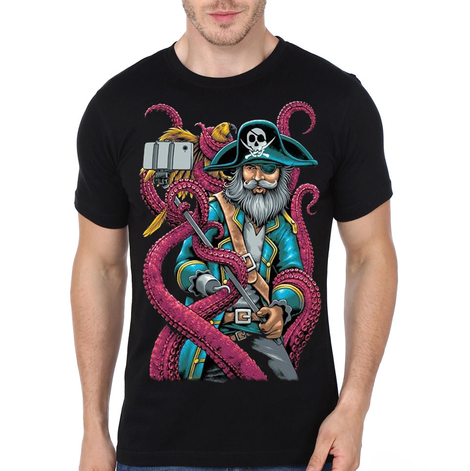 Selfie Pirate Black T-Shirt Hoodie, Sweatshirt | PureTeeCo.com