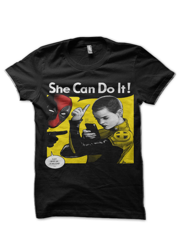 She Can Do It Black T-Shirt Hoodie, Sweatshirt | PureTeeCo.com