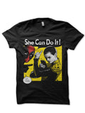 She Can Do It Black Tee Hoodie, Sweatshirt | PureTeeCo.com