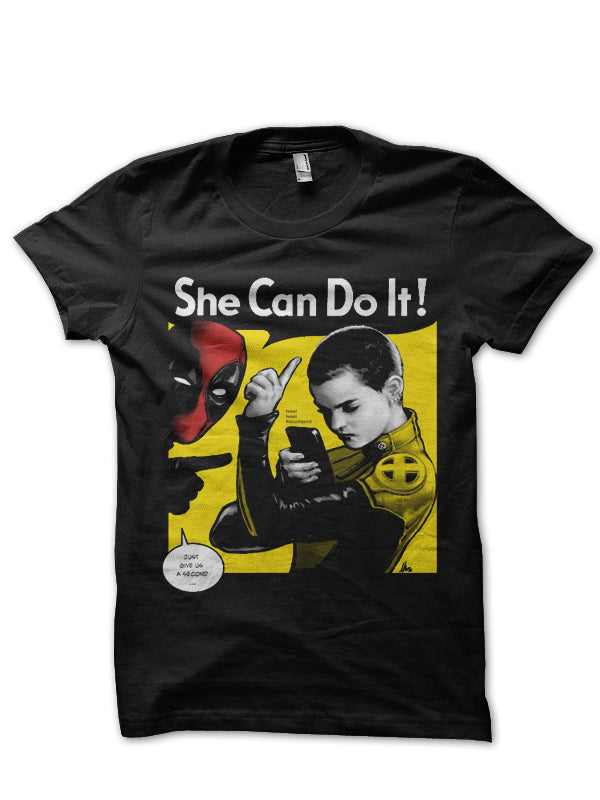 She Can Do It Black Tee Hoodie, Sweatshirt | PureTeeCo.com