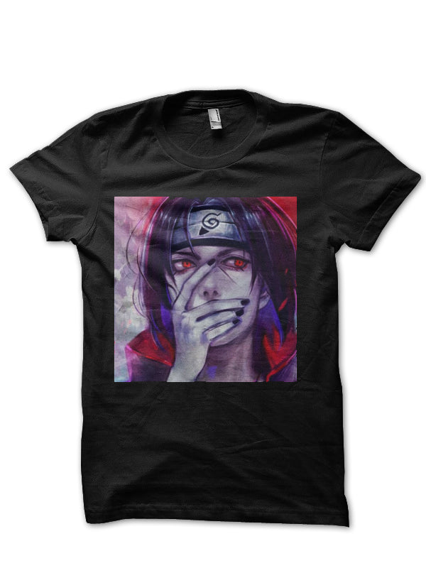 Uchiha Sharingan Half Sleeve Black T-Shirt Hoodie, Sweatshirt | PureTeeCo.com