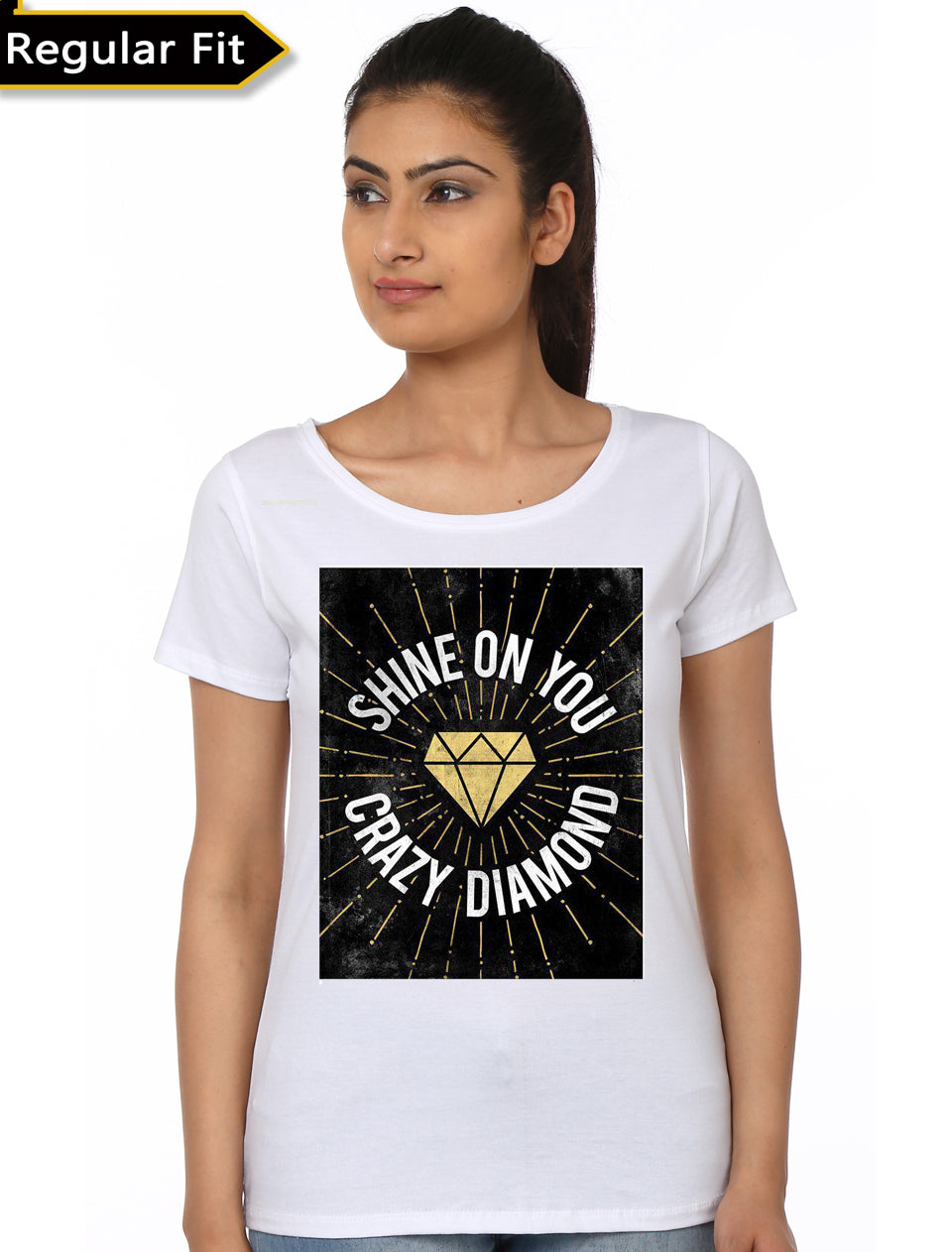 Shine On You Crazy Diamond White Girls T-Shirt Hoodie, Sweatshirt | PureTeeCo.com