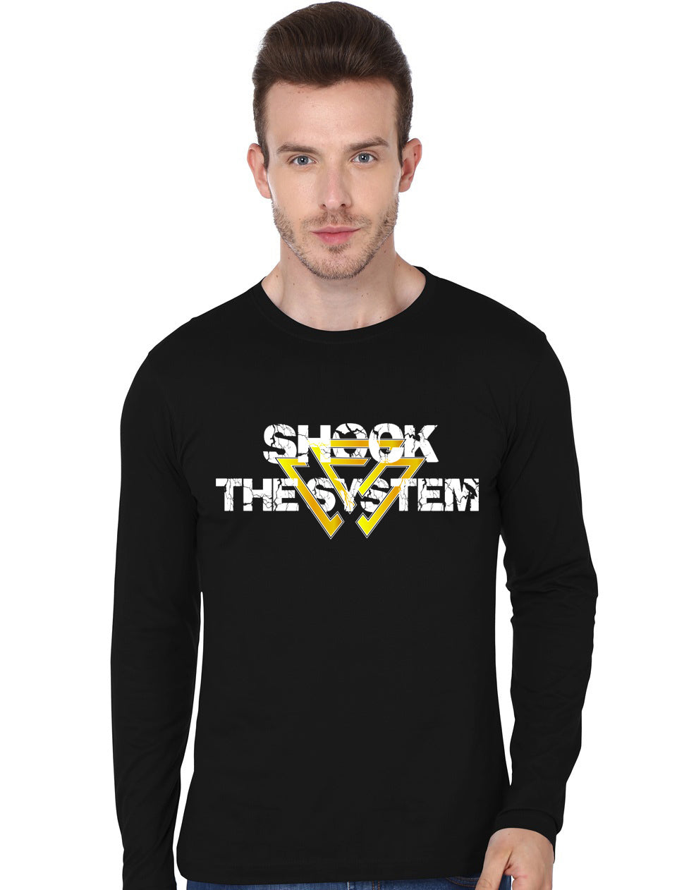 Shock The System  Black Full Sleeve T-Shirt Hoodie, Sweatshirt | PureTeeCo.com