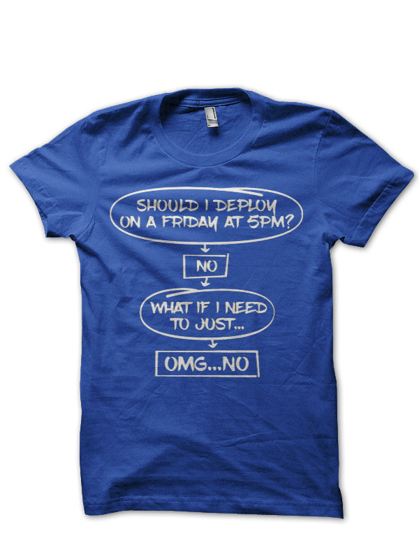 Should I Deploy On Friday Royal Blue Half Sleeve T-Shirt Hoodie, Sweatshirt | PureTeeCo.com