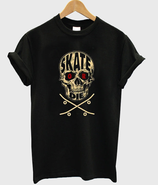 skate die skull t-shirt Hoodie, Sweatshirt | PureTeeCo.com
