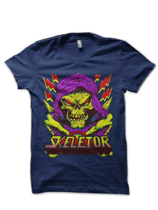 Skeletor Navy Blue Half Sleeve T-Shirt Hoodie, Sweatshirt | PureTeeCo.com