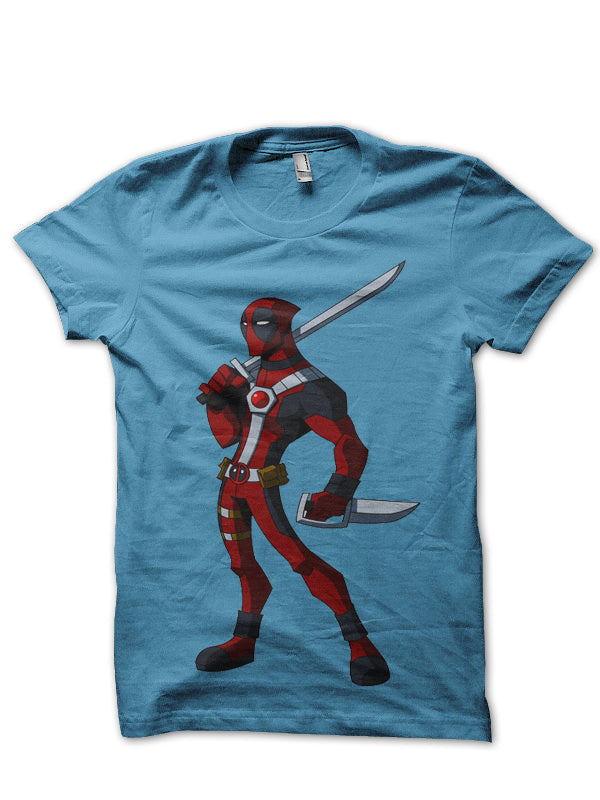 Skinny Deadpool Light Blue Tee (Yellow & Grey Available) Hoodie, Sweatshirt | PureTeeCo.com