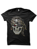 Skull Pirate Half Sleeve Black T-Shirt Hoodie, Sweatshirt | PureTeeCo.com