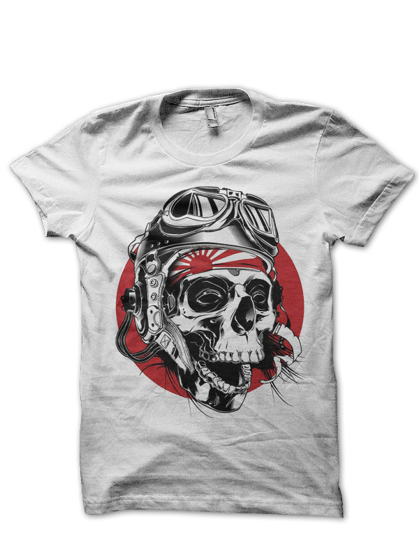 Skull Rider White T-Shirt Hoodie, Sweatshirt | PureTeeCo.com