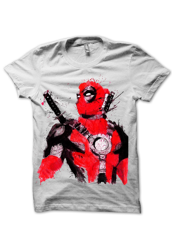 Splash Deadpool White Tee Hoodie, Sweatshirt | PureTeeCo.com