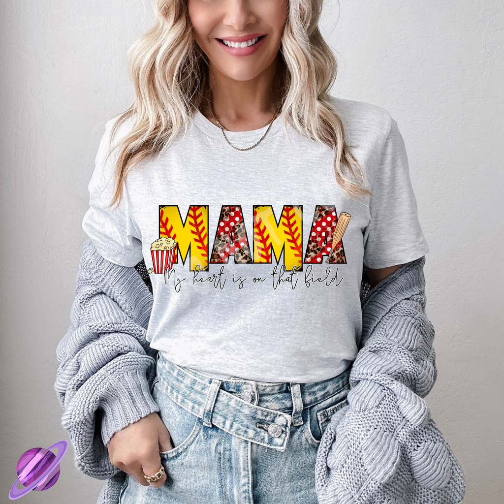 SOFTBALL MAMA TEE Hoodie, Sweatshirt | PureTeeCo.com (Image 1)