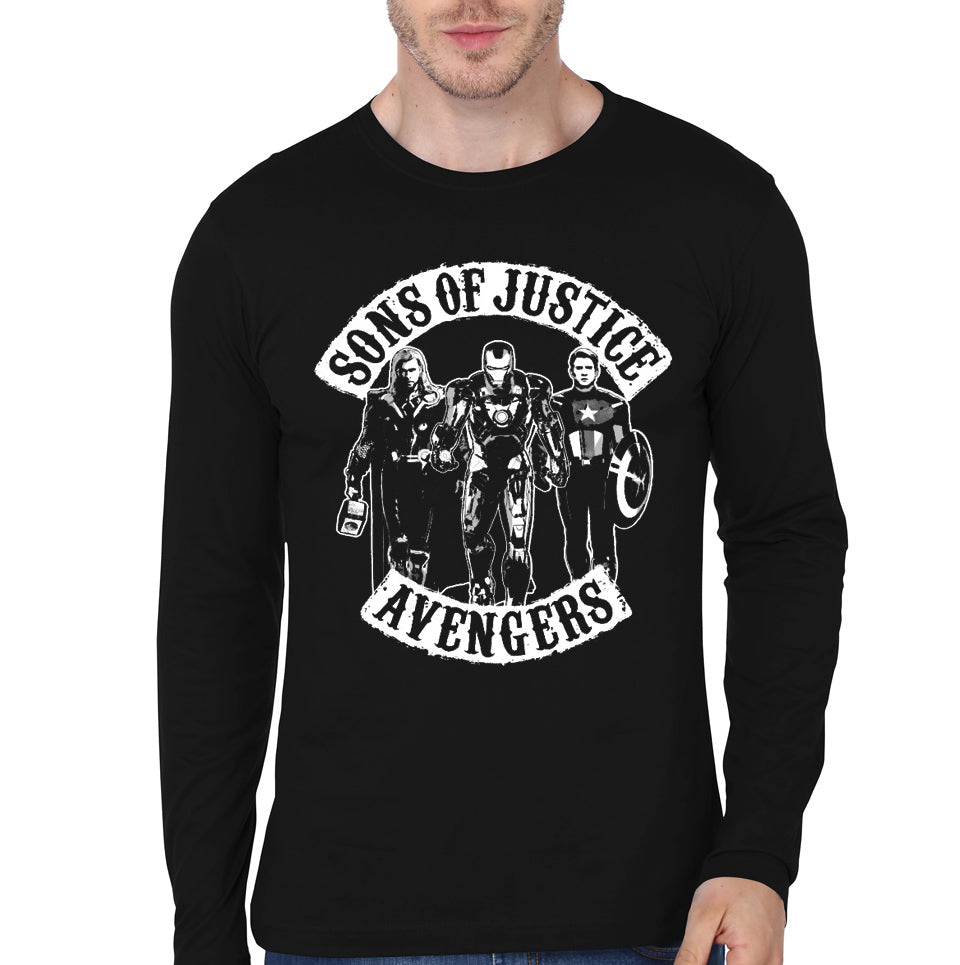 Sons Of Justice Black Full Sleeve Tee Hoodie, Sweatshirt | PureTeeCo.com