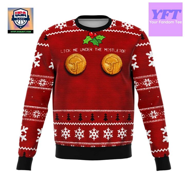 Squid Under The Mistletoe Meme Design 3d Ugly Christmas Sweater