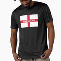 England Flag With Text (On Black) by STUDIO-72