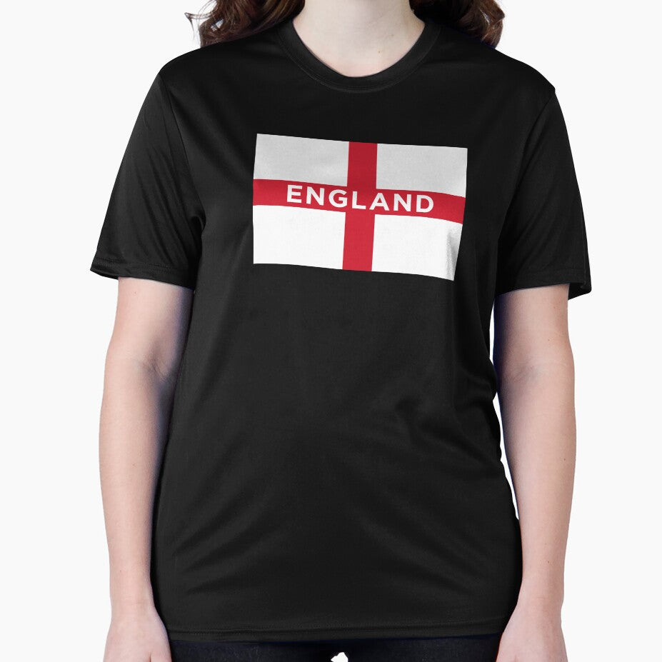 England Flag With Text (On Black) by STUDIO-72