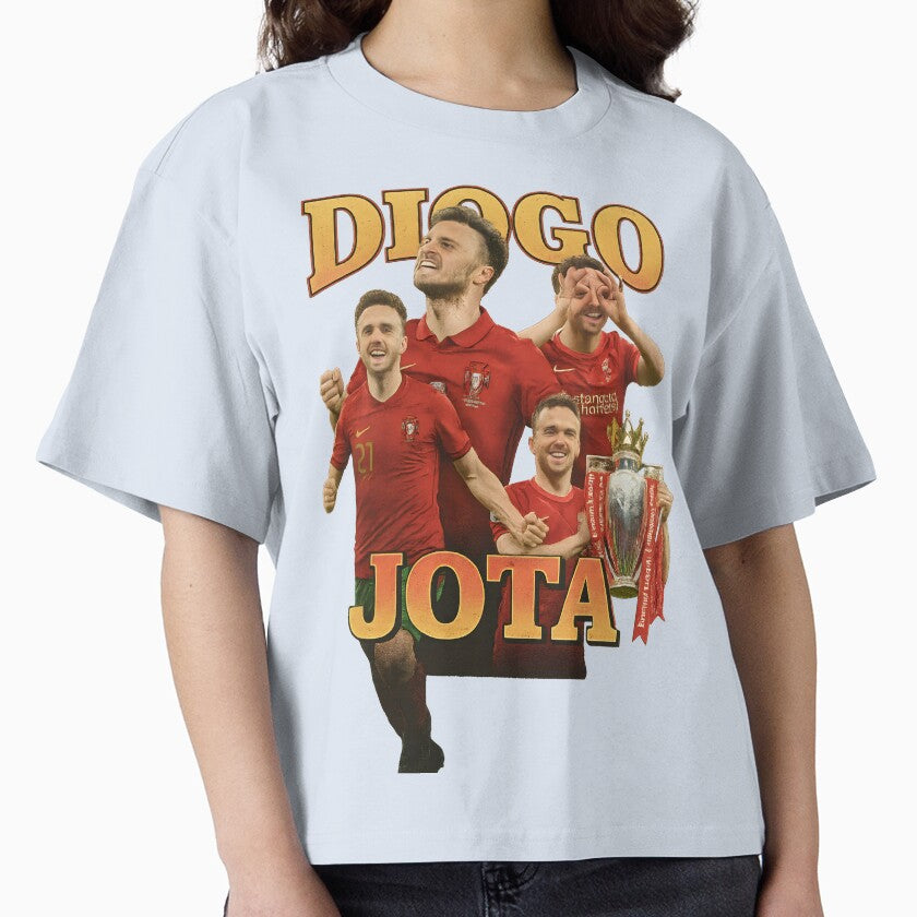 Diogo Jota Retro 90s T-Shirt | Vintage Football Collage Style by RollaArt
