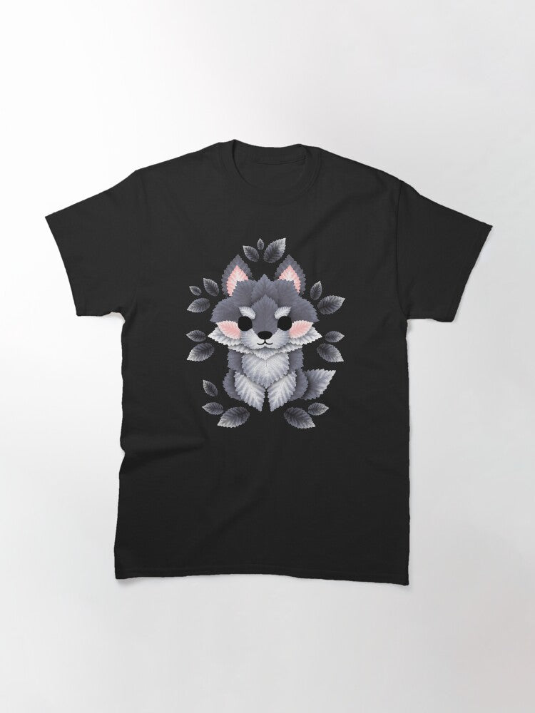 Little wolf of leaves Classic T-Shirt Hoodie, Sweatshirt | PureTeeCo.com (Image 3)